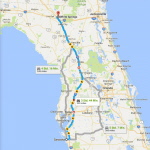 Strecke Sarasota - White Springs (Google Maps)